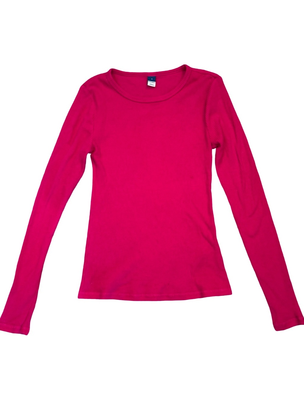 🩷 Old Navy Women's Long Sleeve Ribbed Tee in Bright Pink 🩷